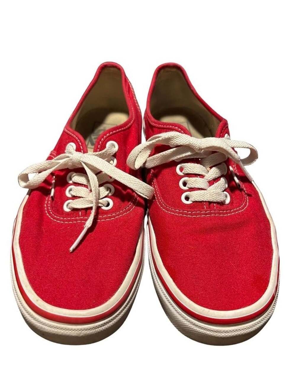 Vans Authentic Red Canvas Sneakers Men’s 8 Women’s 9.5 Low Top Skate Shoes